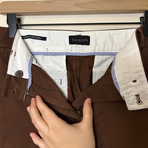Talbots The‎ Perfect Chino Women's Brown Straight Leg Pants Size 8 - Picture 4 of 7